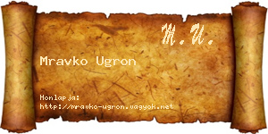 Mravko Ugron névjegykártya